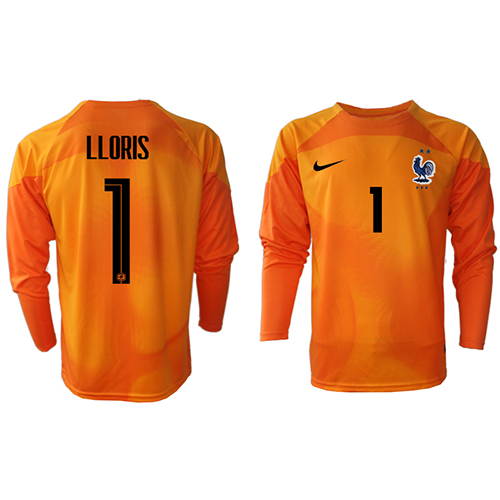 Maillot de foot France Hugo Lloris #1 Gardien de but Domicile Monde 2022 Manche Longue